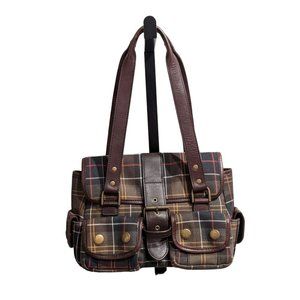 Vintage Barbour Plaid Canvas Purse